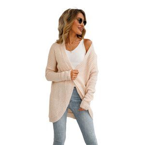 Curved Hem Open Front Longline Cardigan
